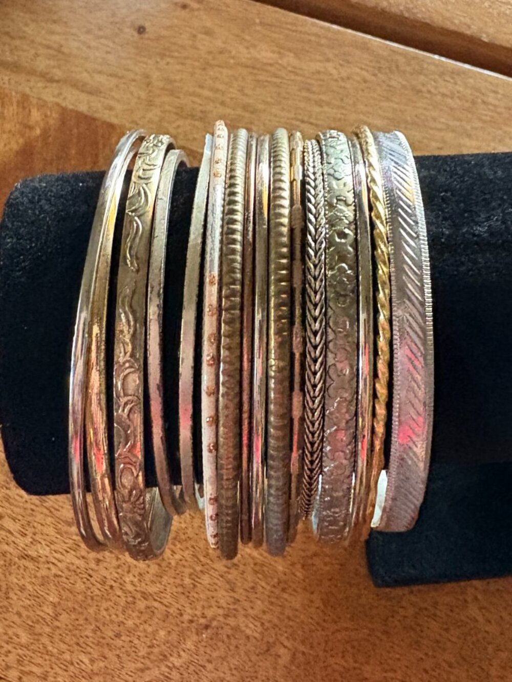 Lot of 16 Bangles Gold and Silver Tone